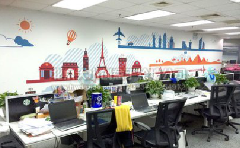 含山教你设计办公室墙绘的方法。