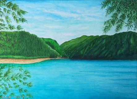 含山在墙绘中，如何绘画绿水青山？